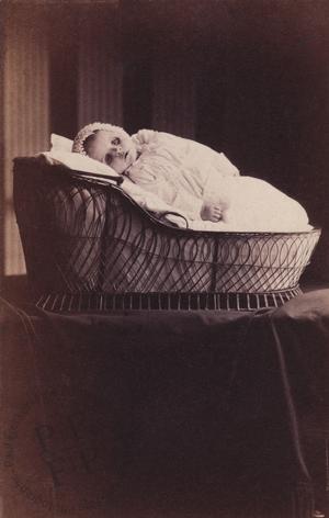 Baby in a wicker basket
